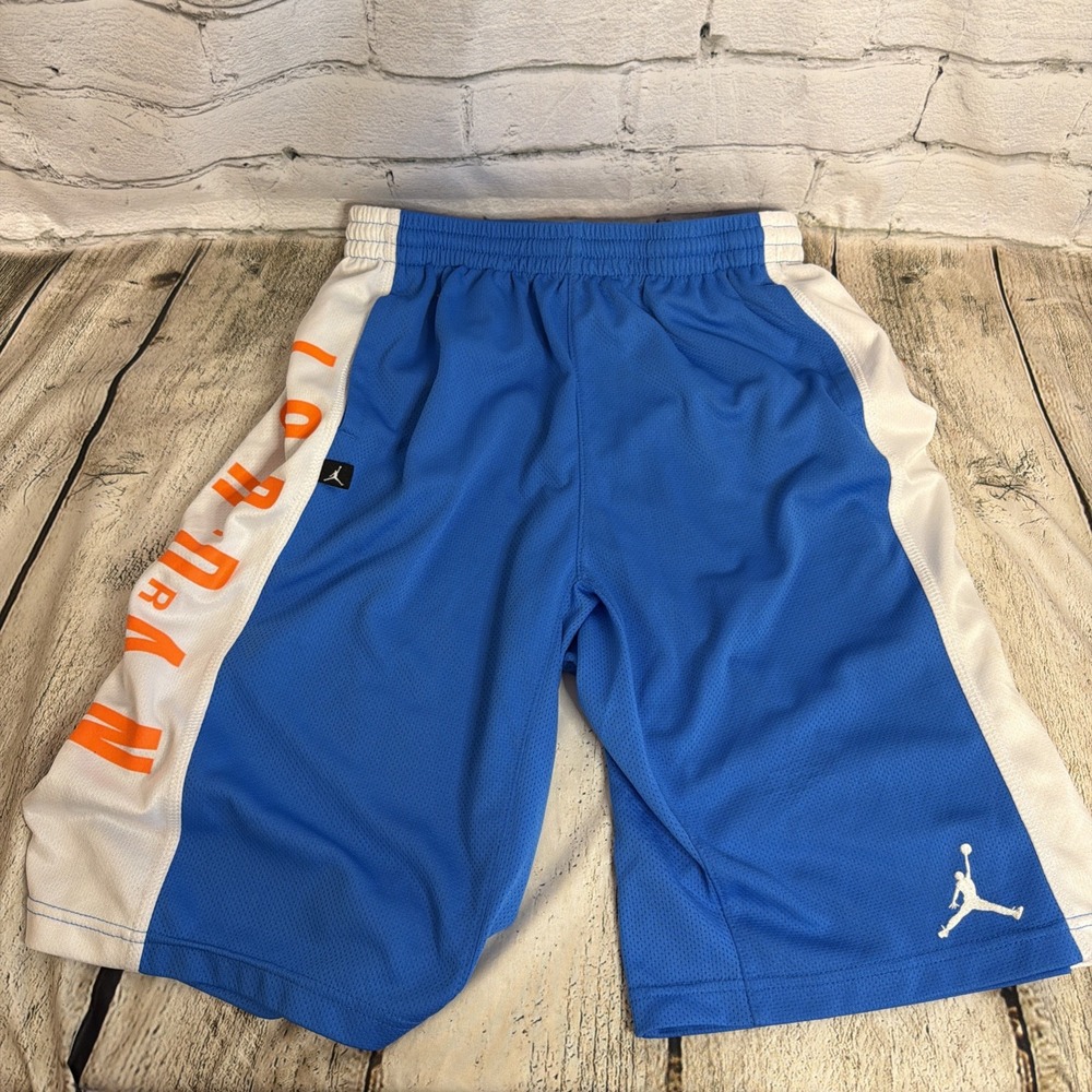Nike Air Jordan Boys Shorts Blue Orange Size XL